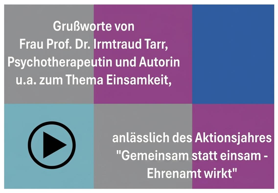Videobeitrag von Frau Professor Dr. Tarr zum Thema Einsamkeit